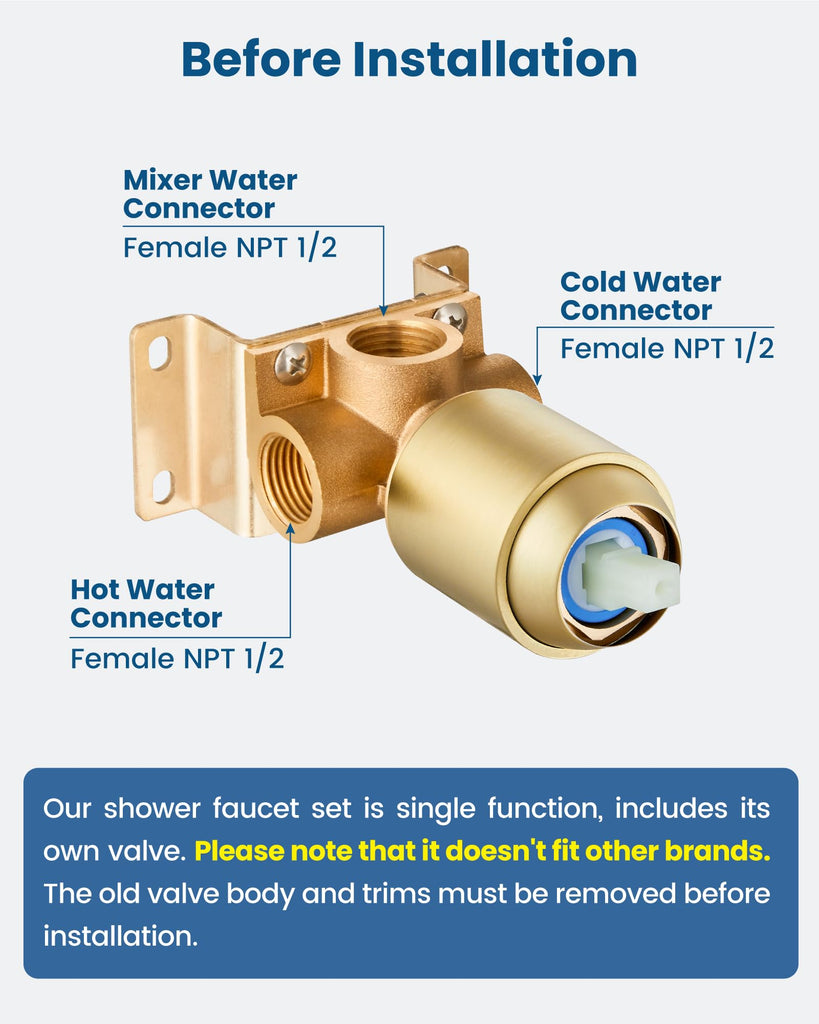 8 Inch Brushed Gold Shower Faucet Set,Shower Valve Kit