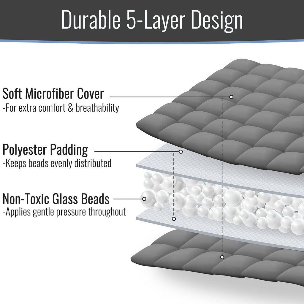 Microfiber Weighted Blanket Queen Size | 17 lb Heavy Blanket | 80" x 60" Breathable | Soft Microfiber with Glass