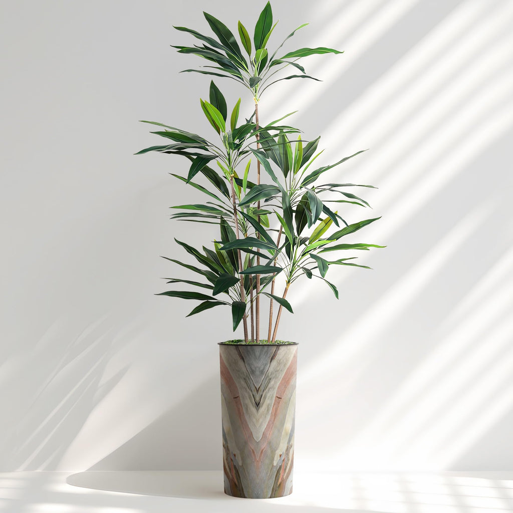 Tree in Morden Contemporary Planter, Fake Dracaena Tree Silk Tree for Indoor and Outdoor Home Decoration - 66"