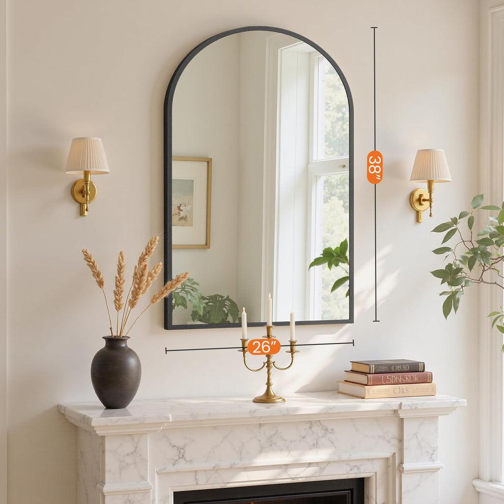 26"x38" Arched Bathroom Mirror, Bathroom Mirrors for Over Sink