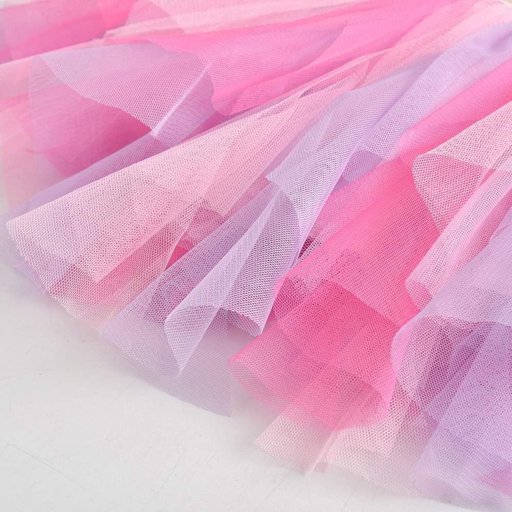 Girls Rainbow Flower Tulle Skirt Toddler Tutu Girls Clothes