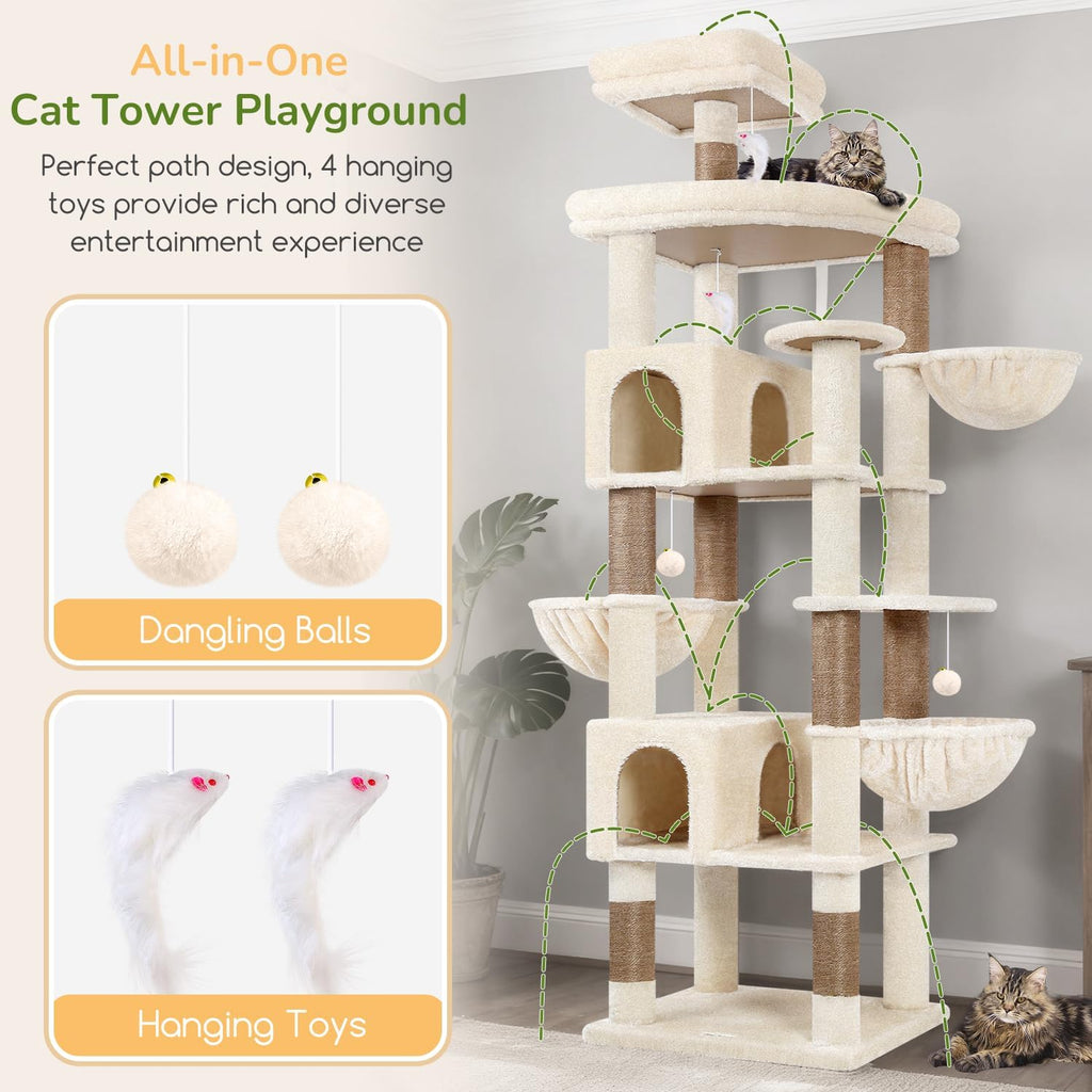 82in Extra Large Cat Tree Tower for Indoor Cats Large Adult