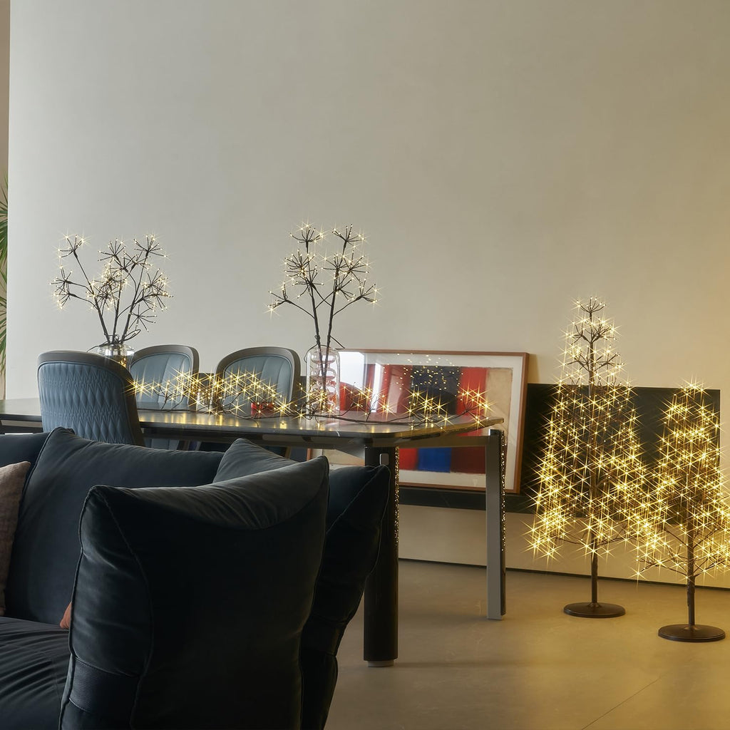 Lighted Brown Starburst Tree with 720L Warm White Fairy Lights 6FT, Twig Tree with Lights for Indoor Outdoor Home