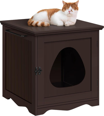 Cat Litter Box Furniture, Indoor Litter Box Enclosure Hidden Kitty Washroom Night Stand Decorative House Side Table