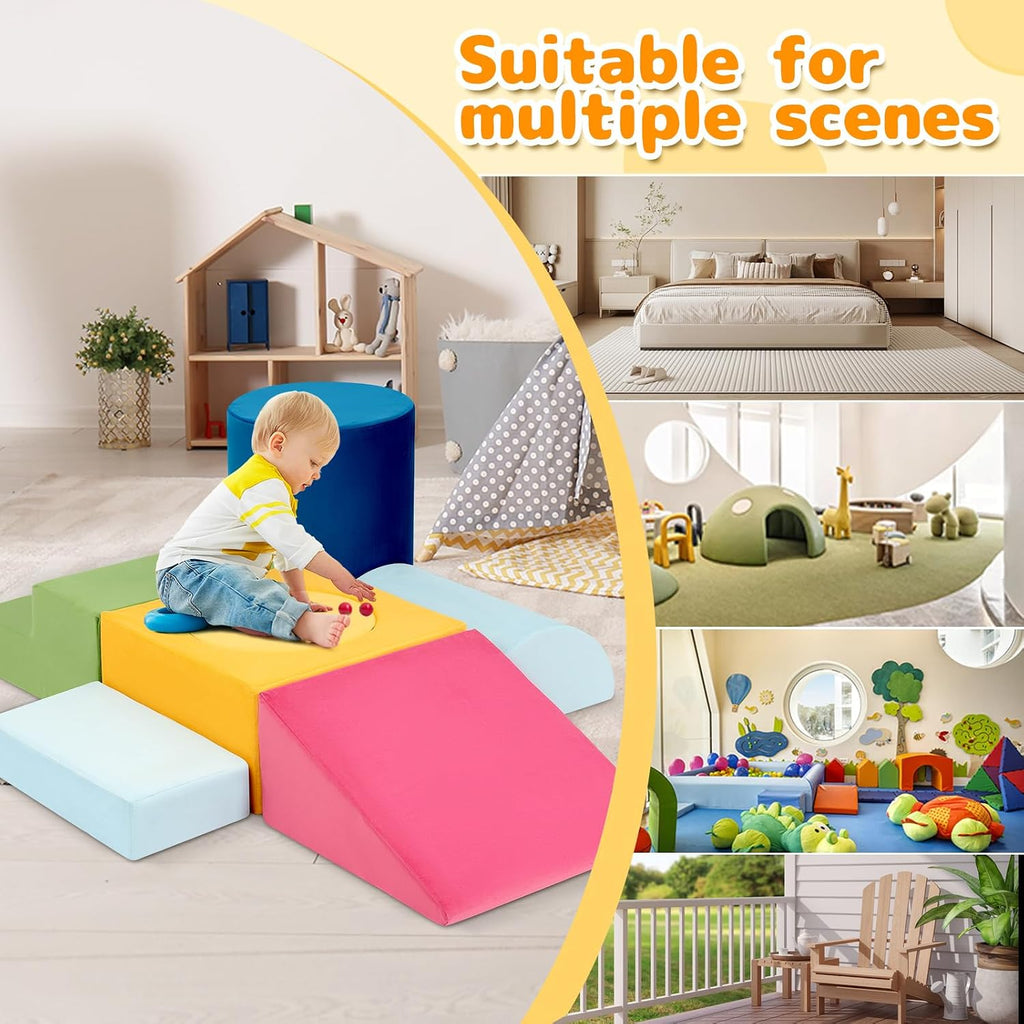 Toddler Climbing Toys Indoor, Piece Colourful Foam Climbing Blocks, Soft Play Climbing for Toddlers, Modular