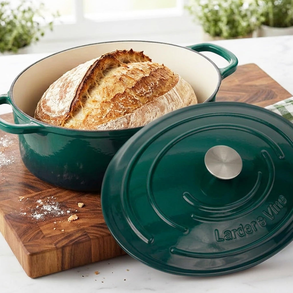 8 qt Oval Enameled Cast Iron Dutch Oven Pot, Bondi