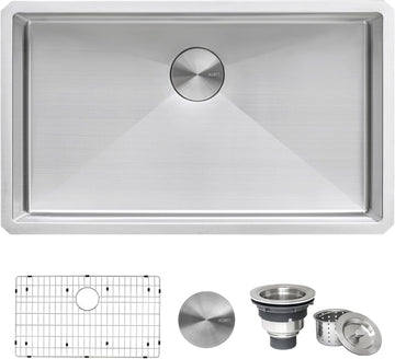 32-in 16-Gauge Rounded-Corner Undermount Kitchen Sink - RVH7400