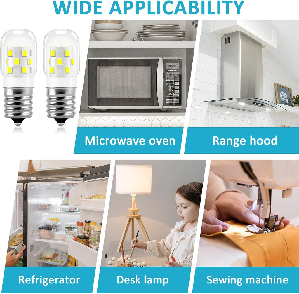 E17 LED Bulb Microwave Oven Appliance Light Bulb Super Power Saving Multiple Purpose Under Hood Over Stove