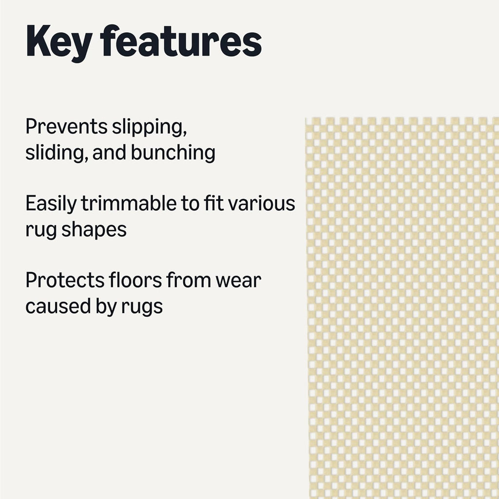 Non-Slip Rug Pad, Keep Area Rugs Safe in Place, Slip and Skid Resistant Pads for Tile and Hardwood Floors, Protect