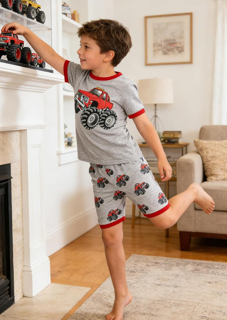 Hand Toddler Boys Pajamas Monster Truck Pjs Kids Dinosaur Short Sets Summer Sleepwear for Boy Jammies
