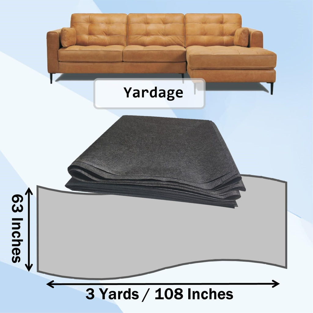 3 yds. X 63 ins. Upholstery Dust Cover Fabric Replacement, Non-Woven Black Cambric Fabric for Under Cloth of Couches
