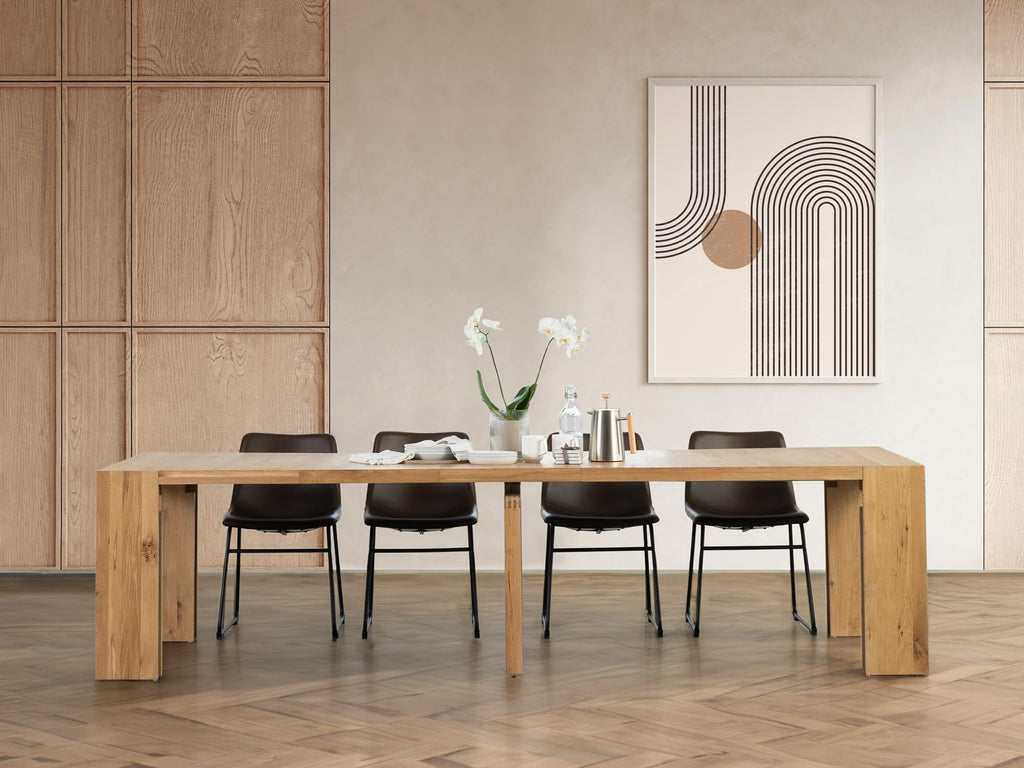 Solid Wood Extendable Dining Table, Natural