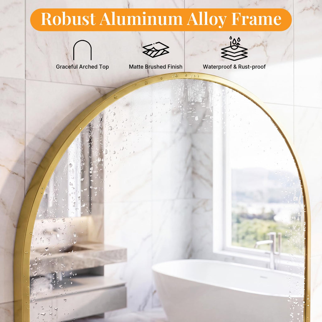 30"x40" Arched Bathroom Mirror, Bathroom Mirrors for Over Sink