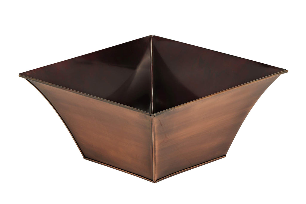Tall Outdoor Planter with Drainage Tray - 26" Large Antique Copper Square Flower Pot with Removable Insert - Indoor