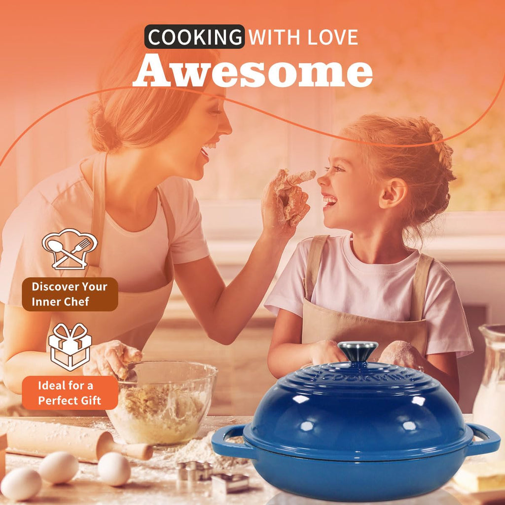 6 QT Enameled Cast Iron Bread Oven, Dutch Oven for Sourdough Baking