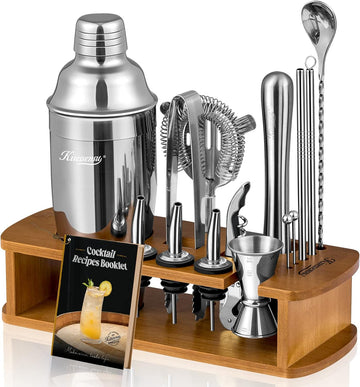 Cocktail Shaker Set Bartender Kit with Stand | Bar Set Drink Mixer Set with All Essential Accessory Tools: Martini - Set of 15