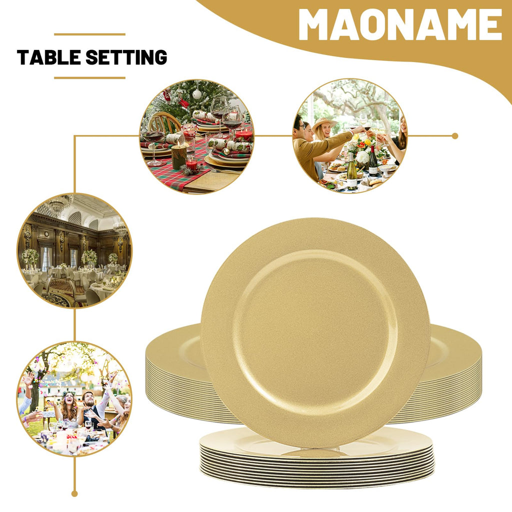 Bulk 50, Round Plate Charger for Dinner Plates