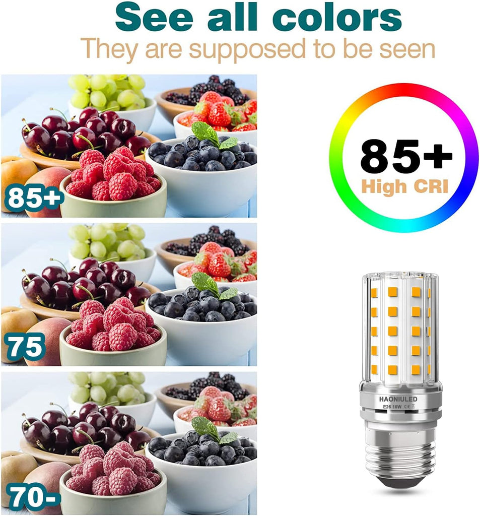 E26 LED Corn Light bulbs, Warm White 3000K, 1000 lumen, 100 Watt Equivalent Incandescent Bulbs, Non-Dimmable