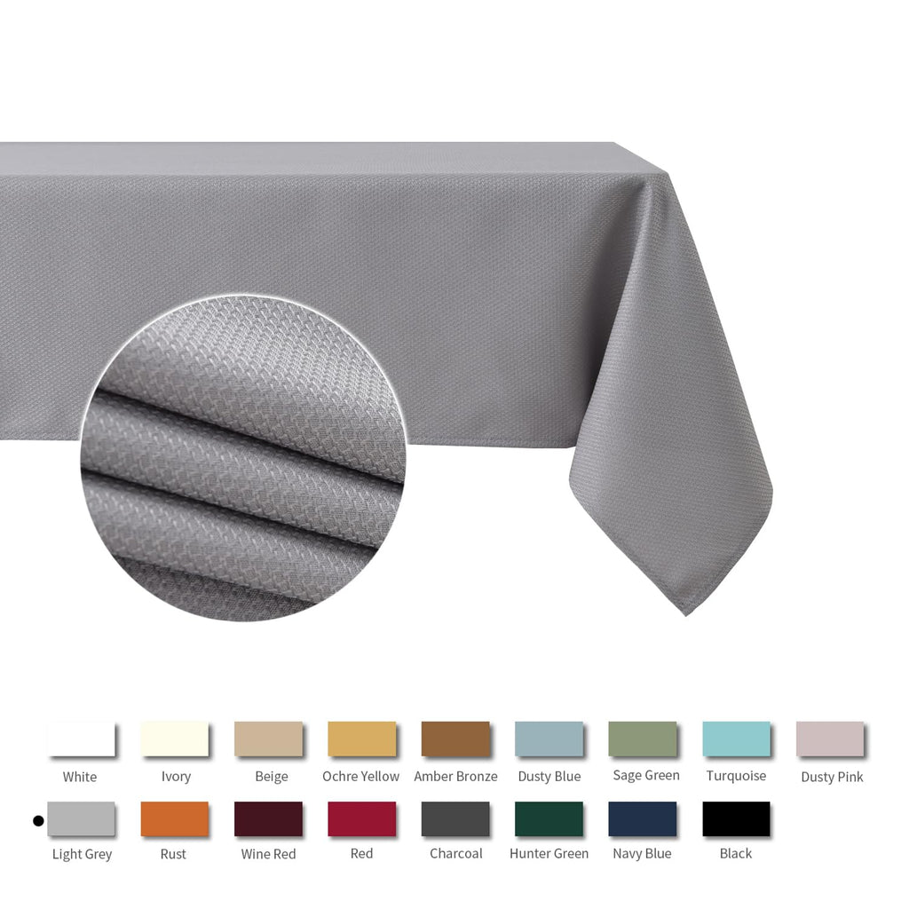 Textured Rectangular Tablecloth Water Resistance Antiwrinkle Spillproof Soft Jacquard Table Cloth, Buffet Banquet