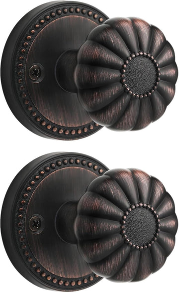 Door Knob Oil Rubbed Bronze Passage Interior 2 Pack