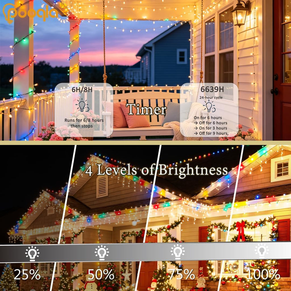 1000 LED Color Changing String Lights, 328 ft Warm White to Multicolor Christmas Lights Plug in with Remote