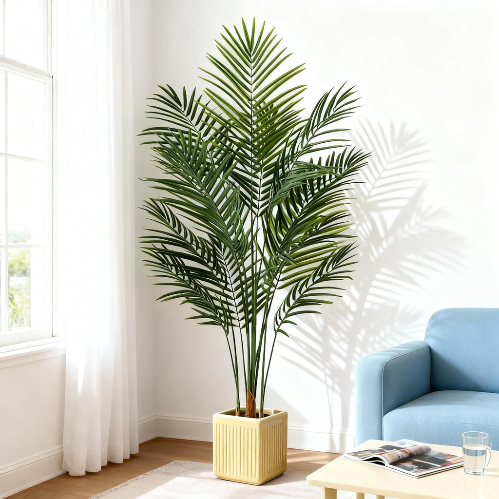 Artificial Palm Tree Indoor 5ft, Large Fake Tropical Areca Palm Tree with 13 Trunks, Faux Dypsis Lutescens Floor