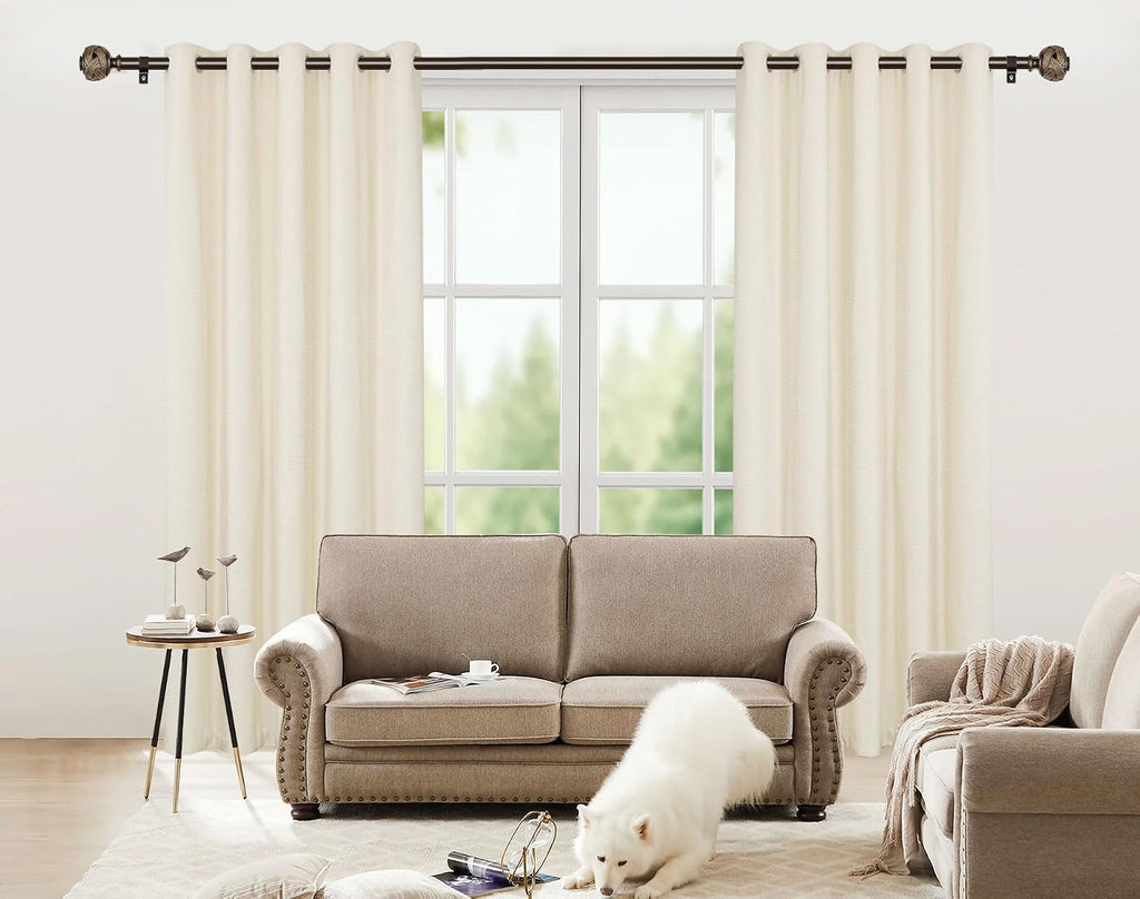 Bronze Curtain Rod 32 to 58 Inches (2.6 to 4.8 ft), 7/8 Inch Telescoping Splicing Curtain Rods for Windows 20 to 54