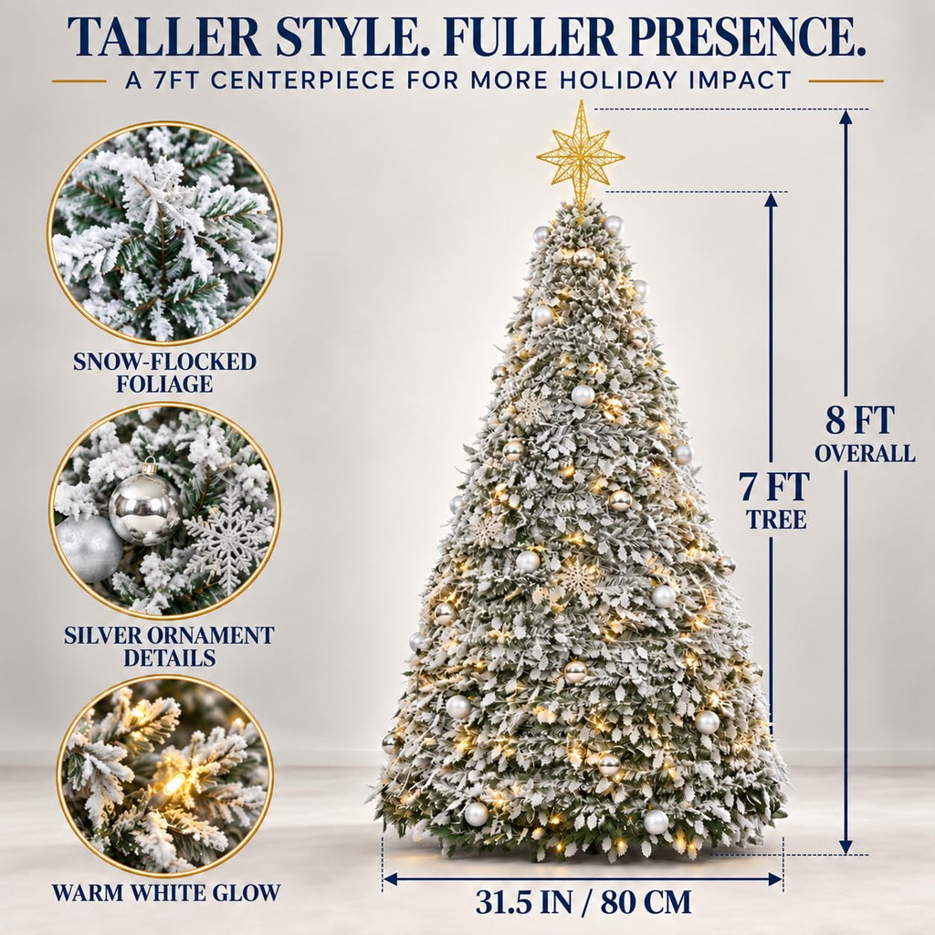 7.5FT Collapsible with Twinkle Lights, Pop Up Xmas Tree