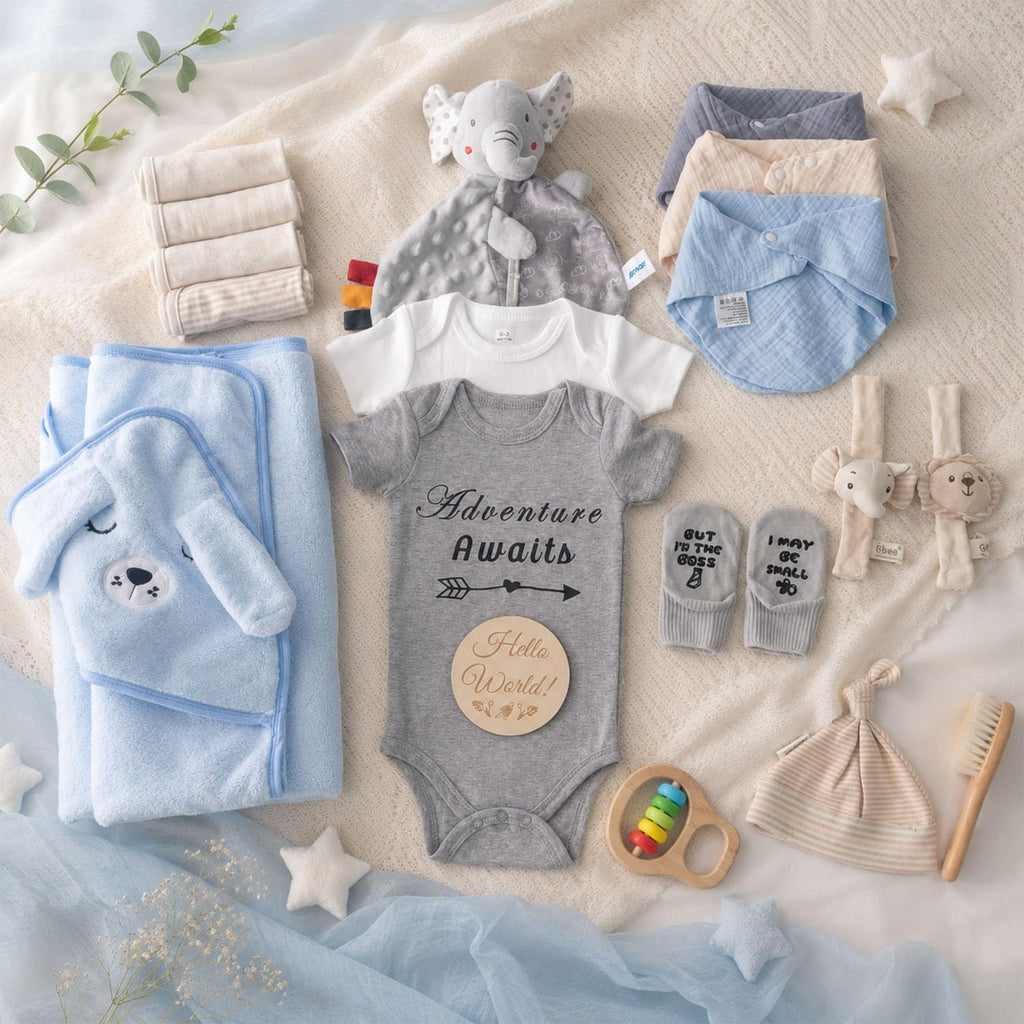 Piece Baby Shower Gifts for Boys, Newborn Essentials Must Haves,Large Baby Boy Gift Basket Set Essential