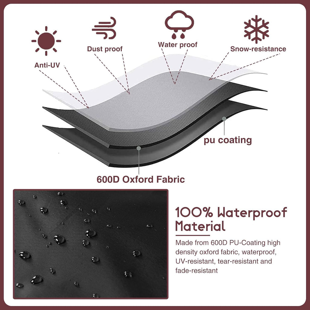Waterproof Round Patio Furniture Covers - 600D UV Resistant & Anti-Fading, All Weather Outdoor Table and Chairs Set