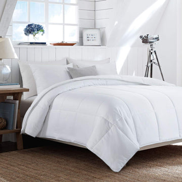 Lightweight Cooling Comforter Twin Size, 100% Viscose Derived from Bamboo Shell Down Alternative Duvet Insert, White