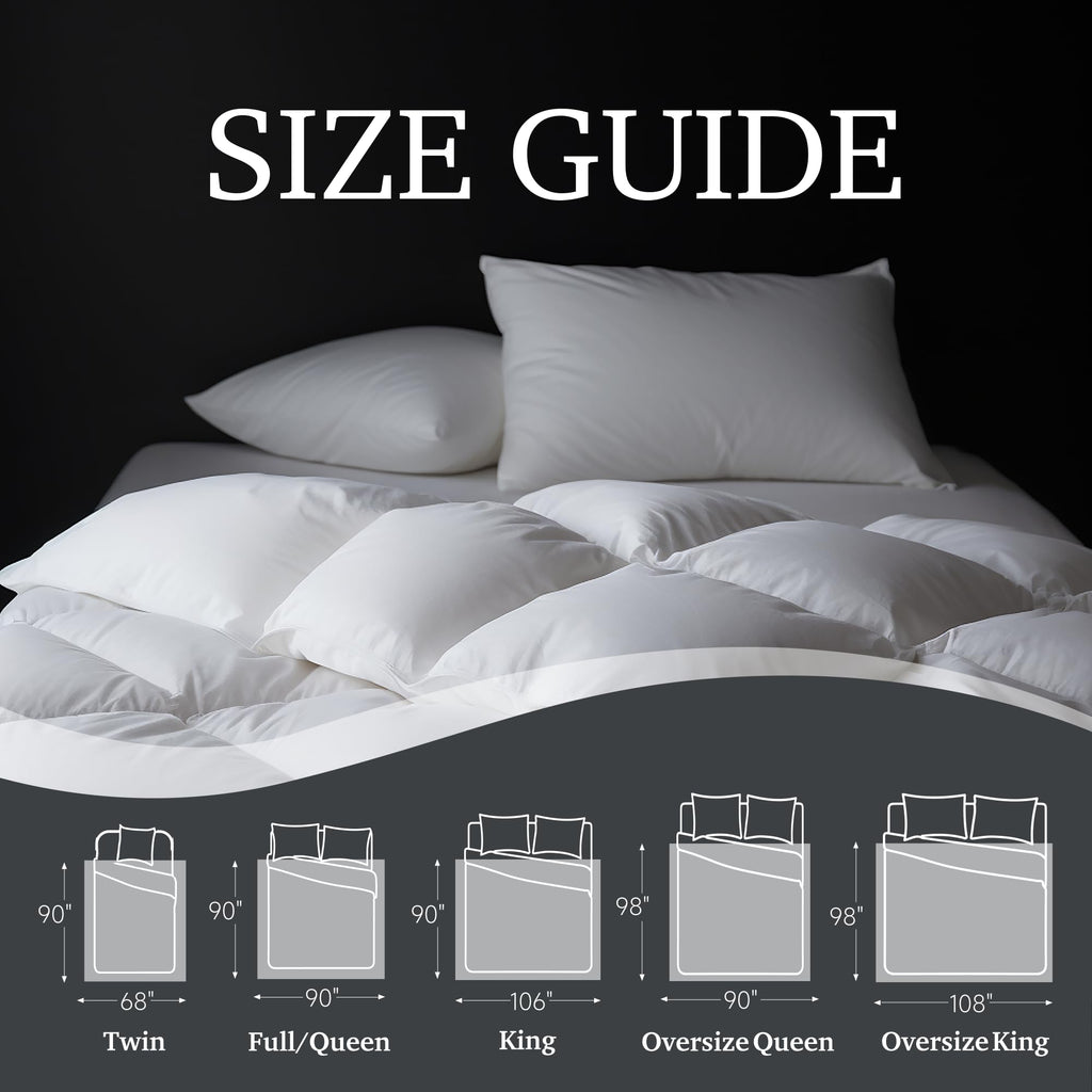 Goose Feather Down Fiber Comforter Oversized Duvet Insert