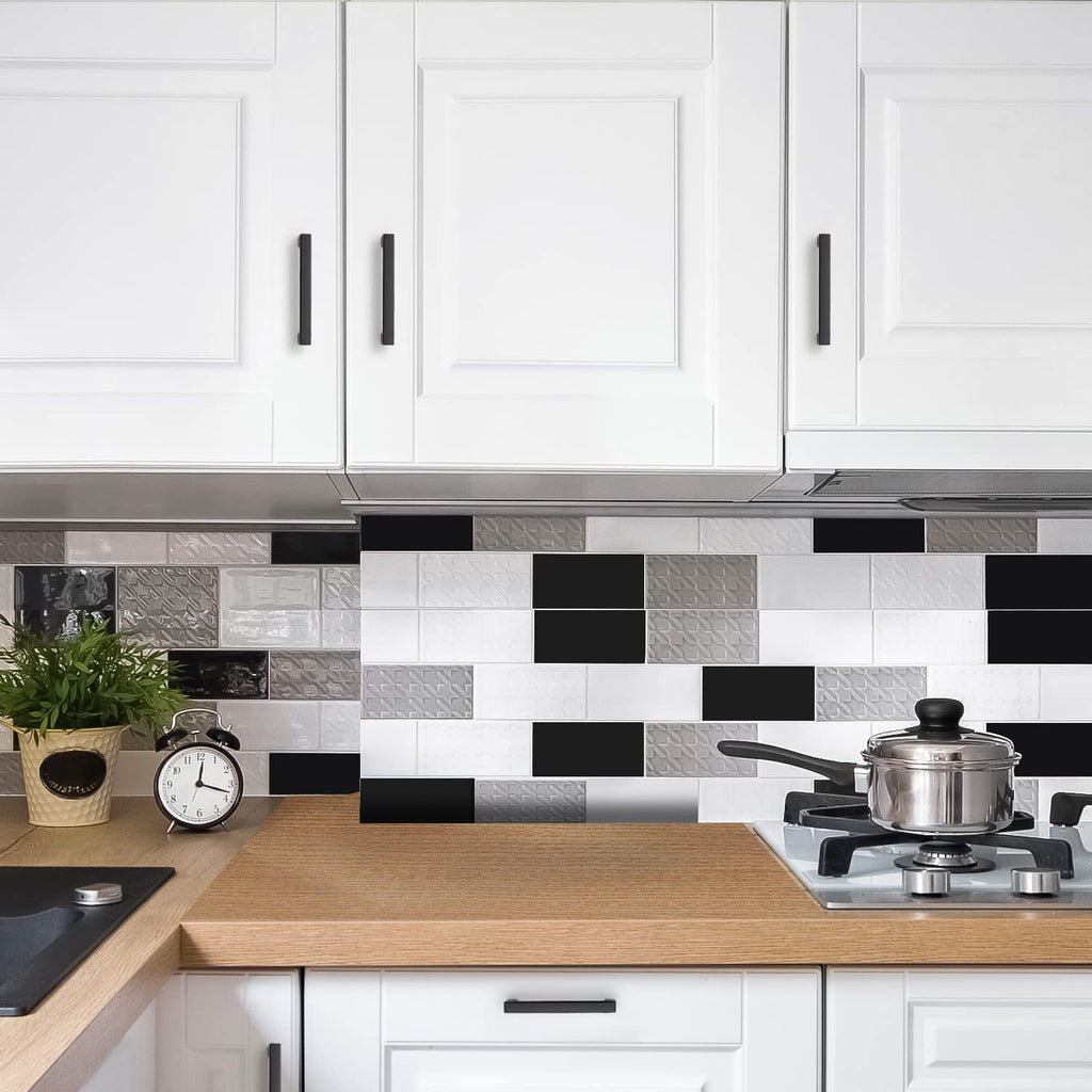 Matte Black Kitchen Cabinet Handles 3-1/2 Inch Pulls 40 Pack