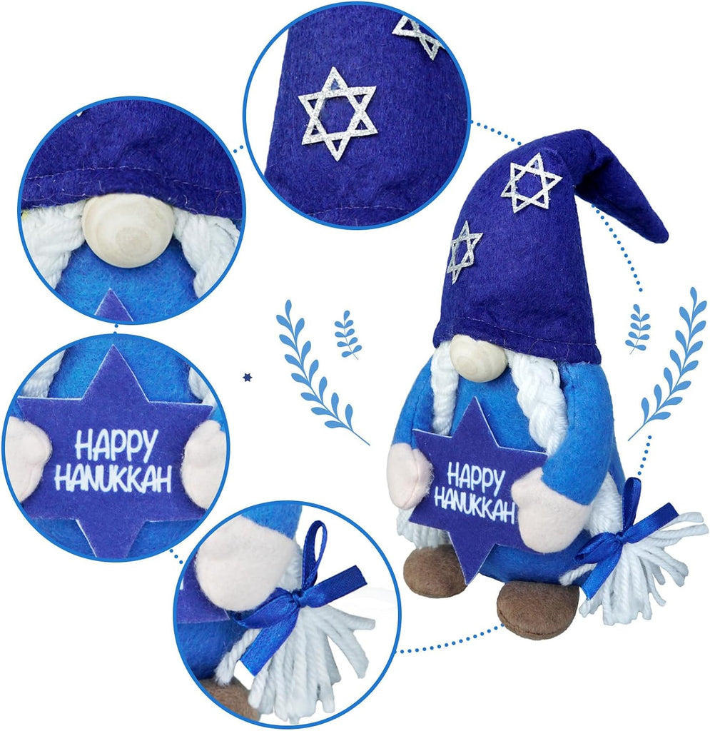 2Pa Hanukkah Gnomes, Jewish Holiday Decorations Tabletop - Set of 2