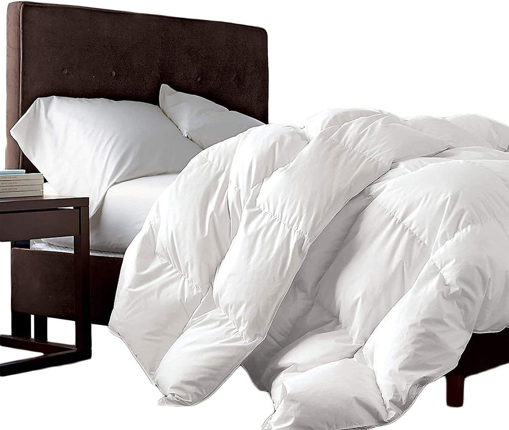 Luxurious Twin/Twin XL Size Goose Down Fiber Waterfowl Feather Fiber Comforter Duvet, 100% Egyptian 