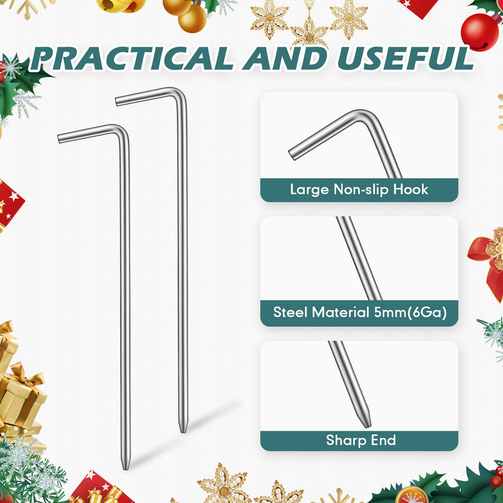 20 Pack Inflatable Stakes and Tethers Decorations Set with Hooks