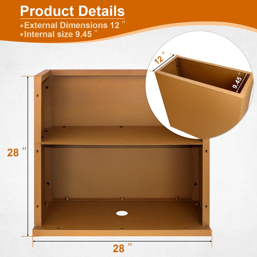 Corten Steel Planter Box 28"x12"x28", Tall Planter box Outdoor