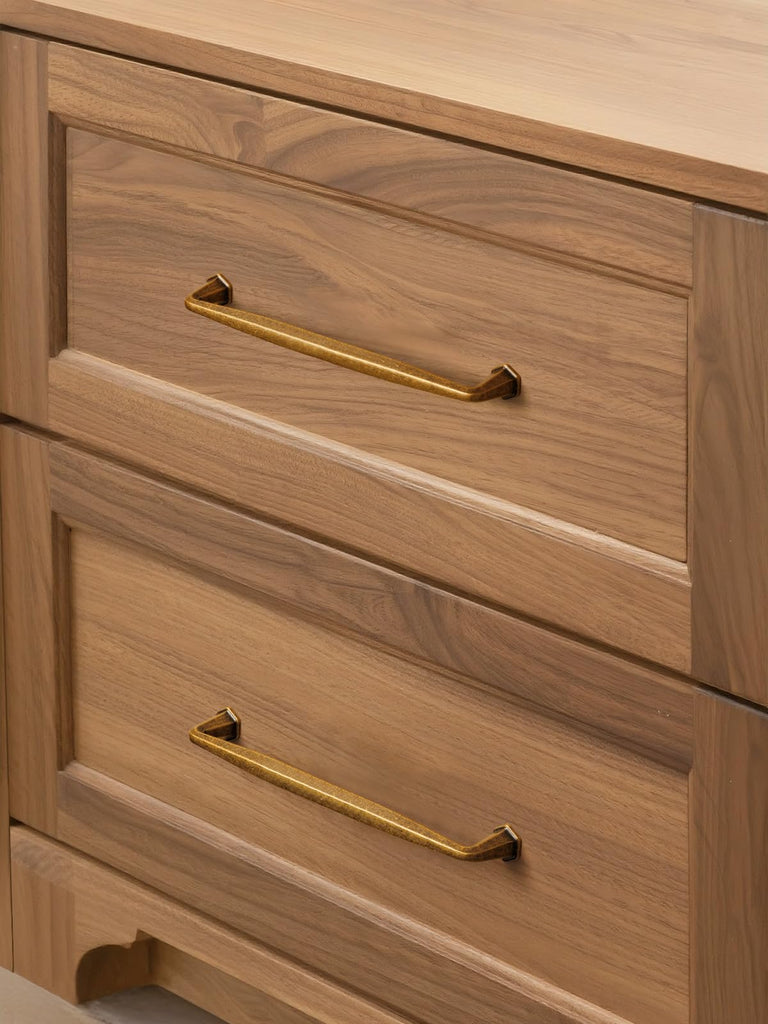 2 Pack Antique Brass Cabinet Pulls 6.3" Hole Center