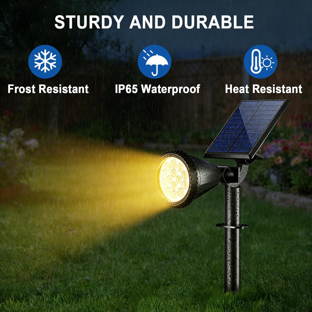 Solar Lights Outdoor Waterproof Flag Spotlights 6 Pack (Warm White)