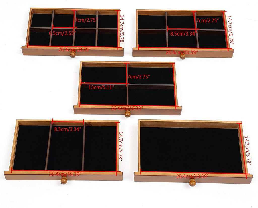 Extra Large Four-Leaf Carved 6 Layers Wooden Jewelry Box Jewelry Case Cabinet Armoire Ring Necklacel Gift Storage Box
