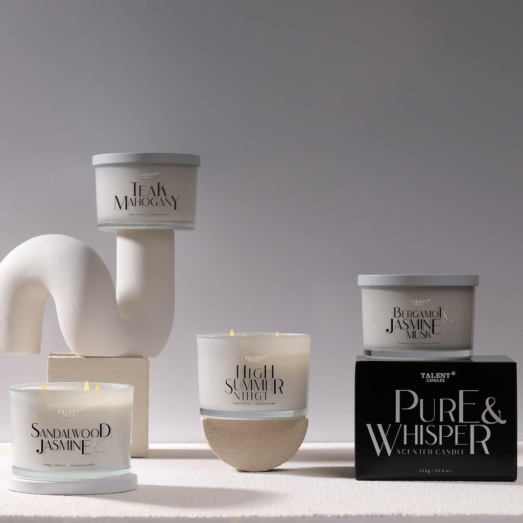 Scented Candle Scented, 3 Wicks Soy Candles, Candle Gifts for Women & Men, Contemporary Jar Candles, 25 hrs Burn