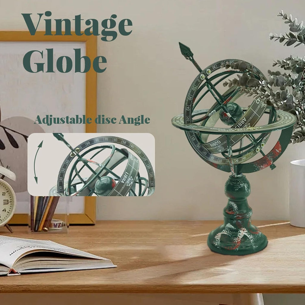 Armillary Sphere, Metal Globe Decor, The Metal Globe Decoration Features Dust-Proof and Waterproof Design That can