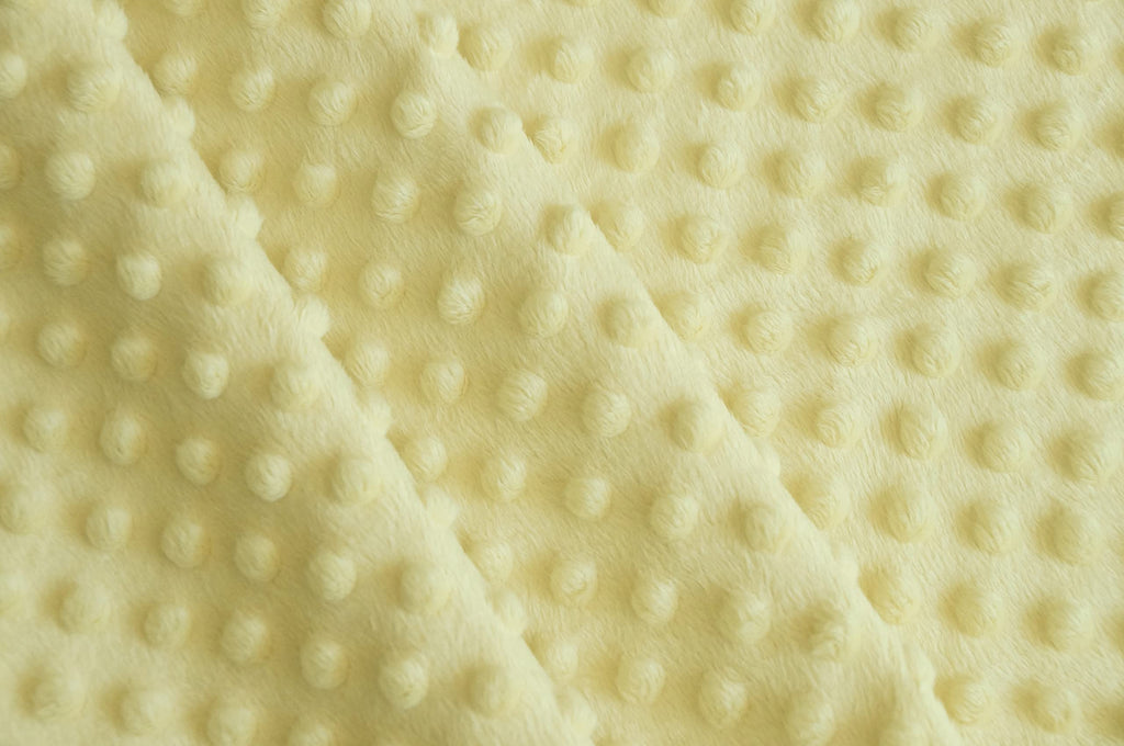 Light Yellow Minky Bubble Dimple Dot Plush Fur Fabric Polyester 58-60"