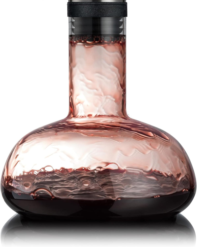 YouYah Wine Decanter Set,Red Wine Carafe with Drying Stand,Cleaning Beads and Aerator Lid,Crystal Glass,Wine