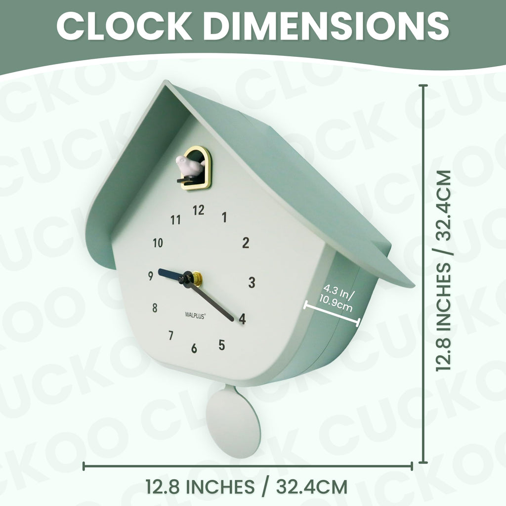 Modern Cuckoo Clocks for Wall Hourly Chiming Coo Coo Clock Volume Adjustable Cookoo Clock Removable Pendulum