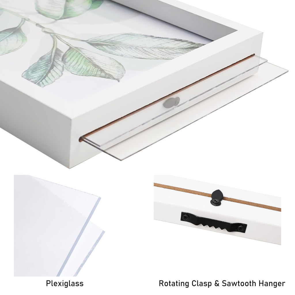 12x16 Floating Picture Frame, White