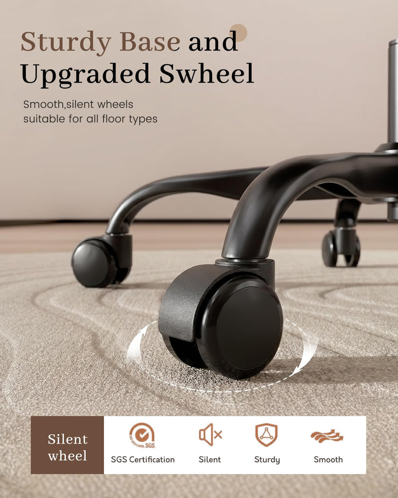 Mid-Back Office Chair, Ergonomic PU Desk Chair with Flip up Arms, Small Computer Gaming with Comfy Lumbar