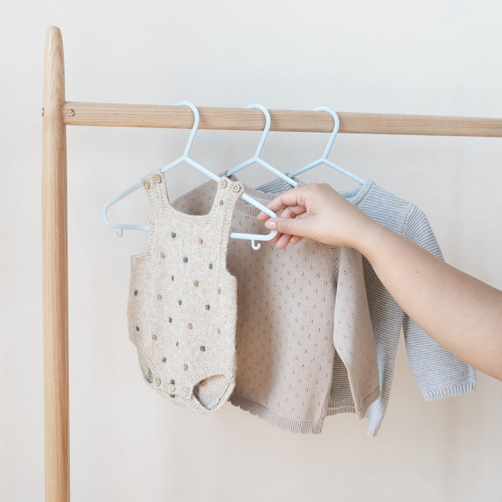 Eco-Friendly Wheat Straw Baby Hangers, Speckled Blue, 30 Pack