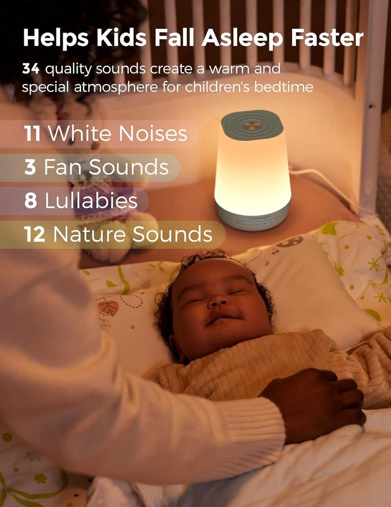 Smart White Noise Machine for Baby Sleeping with Night Light, Green