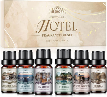 Hotel Diffuser Oils Gift Set - 6x10ML Luxury Fragrance Oil Blend, Hotel Scent Essential Oils Set for Diffuser - Set of 6